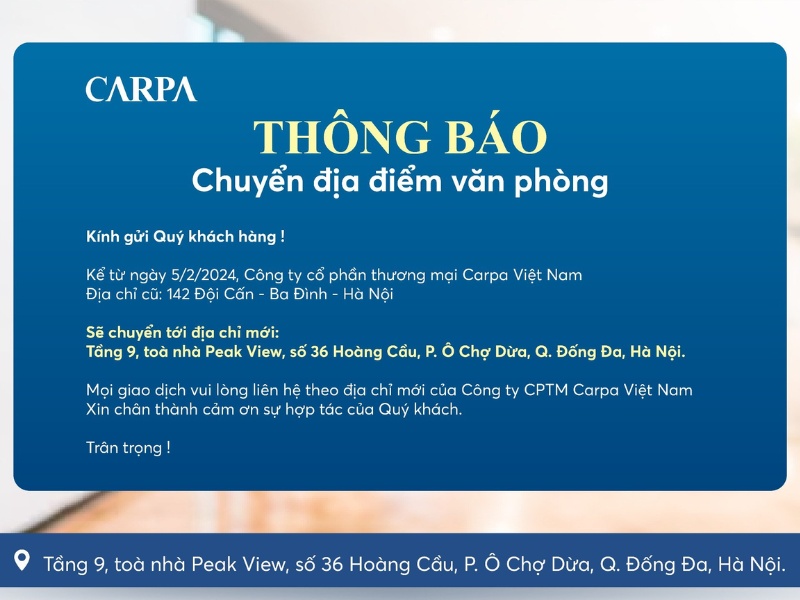 Mẫu thông báo chuyển địa điểm văn phòng số 5