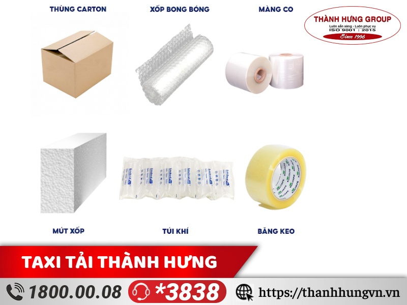 Các loại vật liệu, vật tư đóng gói, bao bọc, bảo quản hàng hóa trước khi chuyển văn phòng